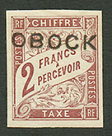 OBOCK : TAXE 2F (n°17) Neuf *. Cote 290€. Signé BRUN. Superbe. - Andere & Zonder Classificatie