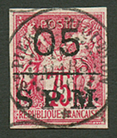 ST PIERRE ET MIQUELON : 05 S/ 75c (n°10) Obl. Cote 300€. Signé SCHELLER. Superbe. - Andere & Zonder Classificatie