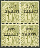 TAHITI : 1F(n°30) Bloc De 4 Neuf Sans Charnière ** . Cote 440€ (avec Charnière). Tirage 3000 Ex. Luxe. - Autres & Non Classés