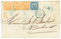 GUADELOUPE : 1868 AIGLE 20c + 40c(x3) Sur Lettre De BASSE-TERRE Pour BORDEAUX. Affrt Rare. TTB. - Autres & Non Classés