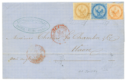 GUADELOUPE : 1869 AIGLE 10c + 20c + 40c Sur Lettre De POINTE A PITRE Pour LE HAVRE. Jolie Tricolore. TB - Otros & Sin Clasificación