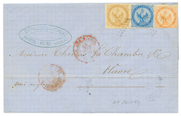GUADELOUPE : 1869 AIGLE 10c + 20c + 40c Sur Lettre De POINTE A PITRE Pour LE HAVRE. Jolie Tricolore. TB - Sonstige & Ohne Zuordnung