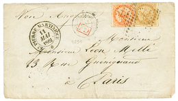 MARTINIQUE : 1861 AIGLE 10c + 40c Obl. Losange De Pts + ST PIERRE MARTINIQUE Sur Lettre Pour PARIS. TB Date. TB. - Autres & Non Classés