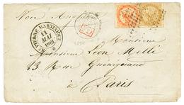 MARTINIQUE : 1861 AIGLE 10c + 40c Obl. Losange De Pts + ST PIERRE MARTINIQUE Sur Lettre Pour PARIS. TB Date. TB. - Other & Unclassified