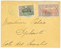 1892 0,05 S/ 75c(n°23) + OBOCK 10c Obl. DJIBOUTI Sur Enveloppe Pour La COTE DES SOMALIS. TTB. - Autres & Non Classés