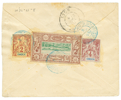 1901 Mixte COTE DES SOMALIES 10c + OBOCK 2c+ 4c Obl. DJIBOUTI Au Verso D'une Enveloppe Pour LYON. TB. - Other & Unclassified