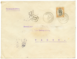 "CENTRE RENVERSE" : 1907 75c Avec Variété CENTRE RENVERSE Sur Env. De DJIBOUTI Pour PARIS (arrivée Au Verso). VARIETE Ra - Altri & Non Classificati