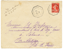 1908 FRANCE 10c Semeuse Obl. BORDEAUX A MATADI L.L N°3 Sur Env. Pour SAHOUA Via ABIDJEAN. TTB. - Other & Unclassified