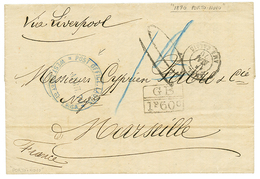 DAHOMEY - PRECURSEUR Via LAGOS : 1870 GB/ 1F60 + Taxe 10 + Cachet Anglais Trés Rare POST OFFICE LAGOS WEST COAST OF AFRI - Otros & Sin Clasificación