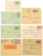 DAHOMEY - Lot De 4 Lettres, ENTIERS POSTAUX Obl. ALLADA, KANDI, NIKKI, Timbre Coupé Du 30c. TTB. - Andere & Zonder Classificatie