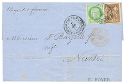 1879 CG 5c CERES + 20c SAGE Obl. PAQ.FR POINTE A PITRE Sur Lettre Pour La FRANCE. Superbe. - Autres & Non Classés