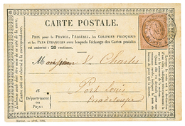 1878 CG 10c CERES(pd) Obl. POINTE A PITRE Sur CARTE PRECURSEUR Pour PORT-LOUIS. Pièce De Référence Illustrée Dans Le Cat - Sonstige & Ohne Zuordnung