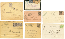 1887/1905 Lot De 6 Lettres + 1 DEVANT Avec TB Oblitérations. A Voir. TB. - Andere & Zonder Classificatie