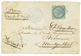 1869 20c AIGLE TB Margé + CORR. D'ARMEES CAYENNE Bleu Sur Env(pd) De Militaire Pour La FRANCE. TB. - Sonstige & Ohne Zuordnung