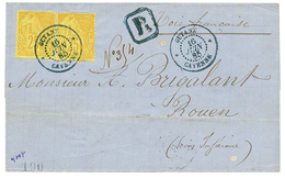 1885 CG 25c(x2) Un 1 Ex. Pd Sur Enveloppe RECOMMANDEE De CAYENNE Pour La FRANCE. TB. - Autres & Non Classés