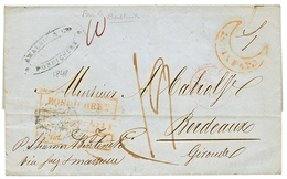 1848 PONDICHERY/Paid + Taxe 19 + INDIA PAID Sur Lettre Avec Texte De PONDICHERY Pour BORDEAUX. TB. - Andere & Zonder Classificatie