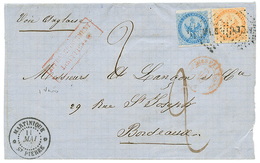 1871 AIGLE 20c + 40c Obl. MQE + MARTINIQUE ST PIERRE + Taxe 2 + AFFRANCHISSEMENT INSUFFISANT Sur Lettre(ss Texte) Pour B - Autres & Non Classés