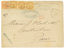 "STE MARIE" : 1871 AIGLE 10c Bande De 3 + 40c Obl. MQE + Marque Manuscrite "STE MARIE 22 Mars 1871" Sur Enveloppe Pour P - Otros & Sin Clasificación
