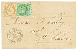 1872 CG CERES 5c + 15c Obl. MQE + MARTINIQUE FORT DE FRANCE Sur Lettre Pour ST PIERRE. TB. - Autres & Non Classés