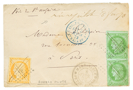 "RIVIERE PILOTE" : 1873 CG CERES Paire 5c + 40c(pd) Obl. Plume + MQE + Marque Manuscrite "RIVIERE PILOTE" Sur Env. Pour  - Otros & Sin Clasificación