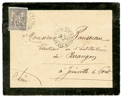 1878 CG 15c SAGE Gris Obl. CORR. D'ARM. LIG. B PAQ FR N°4 Sur Env. De Militaire De MARTINIQUE Pour La FRANCE. Rare Avec  - Autres & Non Classés