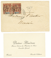 Paire Du 4c TAXE (n°7) Sur Enveloppe (+ Carte De Visite) De NOUMEA. Rare. Cote 810€. TB. - Autres & Non Classés