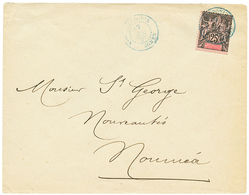 "GOMEN" : 1898 25c Obl. NLLE CALEDONIE GOMEN En Bleu Sur Enveloppe Pour NOUMEA. Superbe. - Autres & Non Classés
