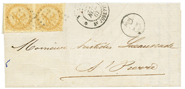 1867 Paire 10c AIGLE + REUNION ST JOSEPH Sur Lettre Avec Texte Pour ST PIERRE. TB. - Autres & Non Classés