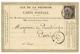1890 CG 10c Obl. ST DENIS Sur CARTE PRECURSEUR Pour La FRANCE. TB. - Altri & Non Classificati