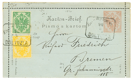 BOSNIA : 1890 P./Stat 5k + 2k + 3k Canc. K. MILIT. POST DOLTUZLA To BREMEN (GERMANY). Vf. - Bosnia Herzegovina