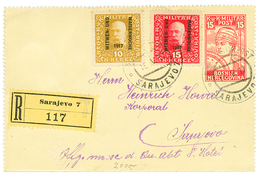 BOSNIA : 1917 P./Stat 15h + 10h+ 15H Canc. K. MILIT. POST SARAJEVO 7 Sent REGISTERED To SARAJEVO. Vvf. - Bosnia Herzegovina