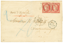 "CONSTANTINOPLE" : 1874 FRANCE 80c(x2) + Rare Exchange Marking F.28 + AFFR. INSUFF. In Red On Cover (double Rate) To CON - Levant Autrichien