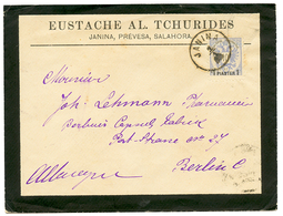 "JANINA" : 1P On 10k Canc. JANINA On Commercial Envelope To BERLIN. Superb. - Levant Autrichien