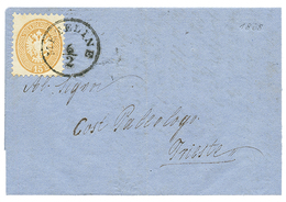 "METELINO " : 1868 15 SLODI Canc. METELINO On Entire Letter To TRIESTE. Superb Quality. - Oostenrijkse Levant