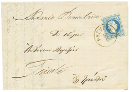 "PREVESA" : 1881 10 Soldi Canc. PREVESA On Entire Letter To TRIESTE. Vf. - Levante-Marken