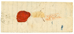 1835 Rare Boxed Entry Mark FRANCE PAR MENIN In Red On Reverse Of Entire Letter From PARIS To GAND. Recto, Bau DE POSTES/ - Autres & Non Classés