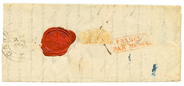 1835 Rare Boxed Entry Mark FRANCE PAR MENIN In Red On Reverse Of Entire Letter From PARIS To GAND. Recto, Bau DE POSTES/ - Other & Unclassified