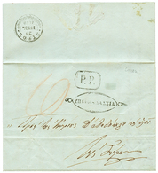 CRETE : 1849 Boxed P.P On DISINFECTED (slit) Entire Letter Datelined "HANIA" To SYROS. RARE. Vvf. - Kreta