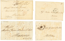 1800/37 Superb Lot 6 Entire Letters From ENGLAND (PETERSFIELD, BRISTOL, SHIP LETTER LONDON) To MADEIRA. 2 Covers With Re - Otros & Sin Clasificación