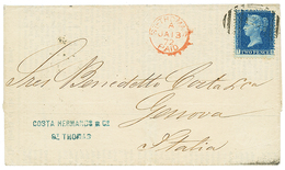 BRITISH P.O ST THOMAS : 1872 GB 2d Canc. C51 + ST THOMAS PAID On Complete PRINTED MATTER From ST THOMAS To GENOVA(ITALY) - Andere & Zonder Classificatie