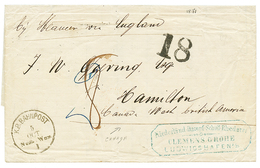 "Destination CANADA" : 1871 "18" Tax Marking + K.B BAHNPOST On Entire Letter With Text FromLUDWIGSHAFEN To HAMILTON (CAN - Altri & Non Classificati