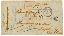 1865 BOPFINGEN + B.9.K + Exchange Marking F./21 + "430" Tax Marking On Envelope(some Stains) To SAO PAULO ( BRAZIL ). RA - Otros & Sin Clasificación