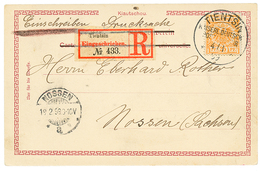 CHINA - VORLAUFER : 1899 25pf Canc. TIENTSIN On REGISTERED Card To GERMANY. Superb. - China (kantoren)