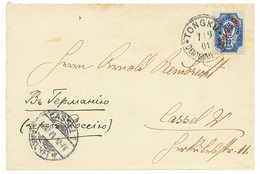 CHINA : 1901 RUSSIA P.O. 10k Canc. TONGKU DEUTSCHE POST On Envelope To GERMANY. RARE. Superb. - Chine (bureaux)