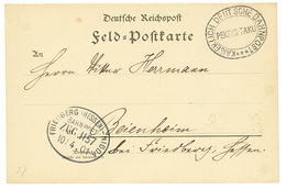1901 KAISERLICH DEUTSCHE BAHNPOST PEKING-TAKU On Military Card. RARE. Superb. - China (oficinas)