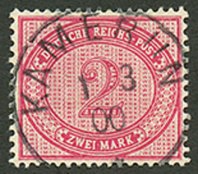 VORLAUFER : 2 Mark (V37f) Canc. KAMERUN. RARE. MICHEL = 1200€. Signed STEUER. Superb. - Kameroen