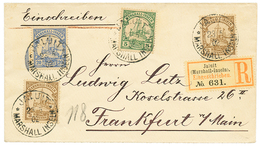 1902 3pf(x2) + 5pf + 20pf Canc. JALUIT MARSHALL INSELN On REGISTERED Envelope To GERMANY. Vvf. - Marshalleilanden