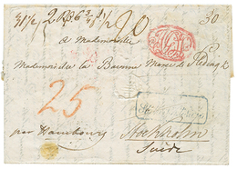 "ITALY To SWEDEN ": 1835 Exceptionnal Litho. "GROTTE Bleue Dans L' Ile De CAPRI" On Entire Letter From NAPOLI To STOCKHO - Non Classés