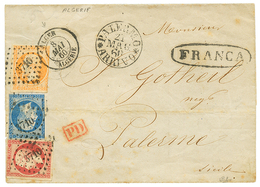 SICILY - Incoming Mail : 1860 FRANCE 20c+ 40c+ 80c On Cover From ALGERIAto PALERMO (SICILY). Signed CALVES. Some Faults  - Sin Clasificación