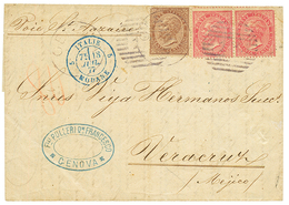 "1L.10 To MEXICO" : 1877 30c + 40c(x2) On Entire Letter From GENOVA To VERA-CRUZ (MEXICO). Vvf. - Sin Clasificación